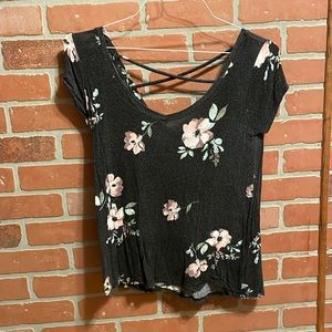 Black floral top